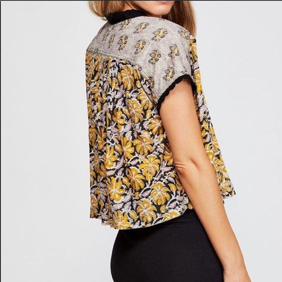 Free People Floral Hi-Lo Crop Top - Picture 4 of 9